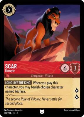 1x Scar - Betrayer - Cold Foil NM Eng Lorcana - Shimmering Skies
