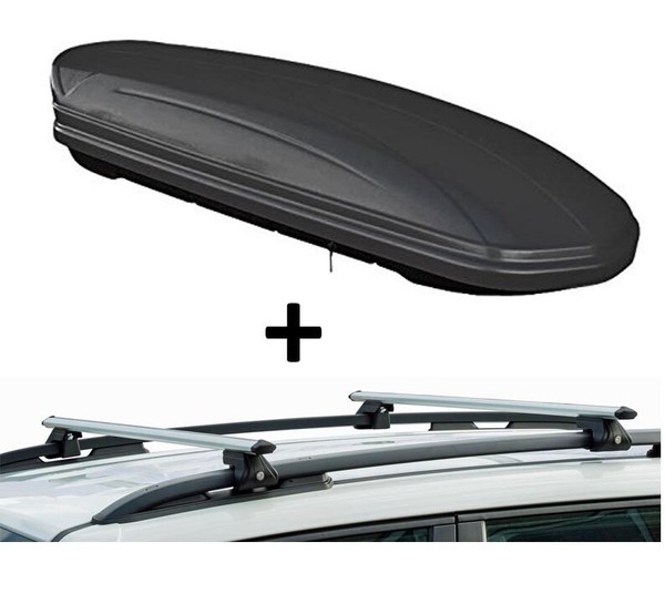 Dachbox MAA460L Matt+DachträGer CRV120 FüR Tata Indigo I Sw 5TüRer 02-09-image