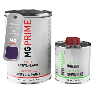 Pantone 669C Purple seidenmatt Acryl Lack 1,5 Liter 1500 ml Dose inkl. Härter