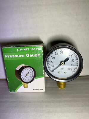 1/4  NOT 100 PSI ProPlumber Plastic/Steel Pressure Gauge NO. 64124 Model# PP100G