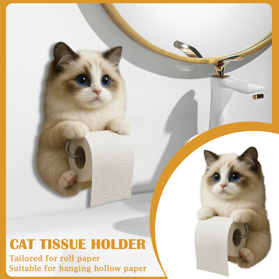 Toilet paper holder, cat hanging tissue holder, bathroom, hotel