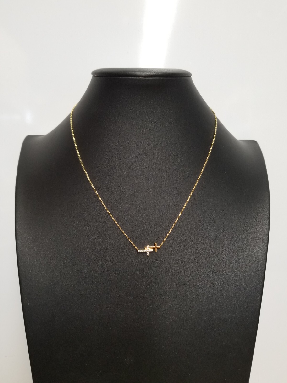 Isla Flora Solid & Studded Double Cross 18k Gold … - image 2