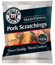 MS Traditional Pork Scratchings 40g (Pub Card of 12 x 40g)