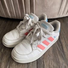 Adidas Breaknet Athletic Shoes Little Kid's Size 3 White Pink ART GY6015 EUC