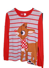 Rudolph the Red Nosed Reindeer Shirt Pajama Top Med Measurements Below