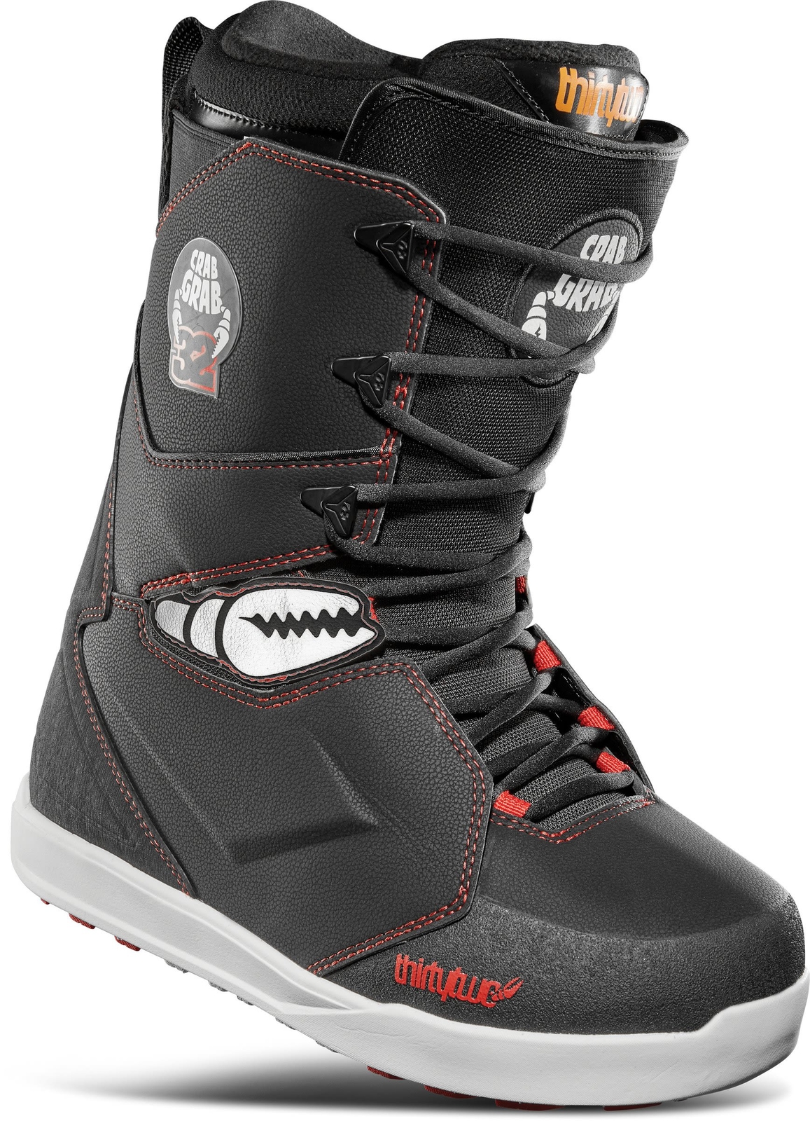ThirtyTwo Lashed Crab Grab Men's Snowboard Boots, Black/White/Red, M11 MY25