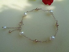 Goldarmband 585 mit Perlen, edles Design