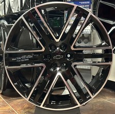 26 Inch Silverado Tahoe Suburban Black Machine Yukon Sierra Wheels Tires Tpms