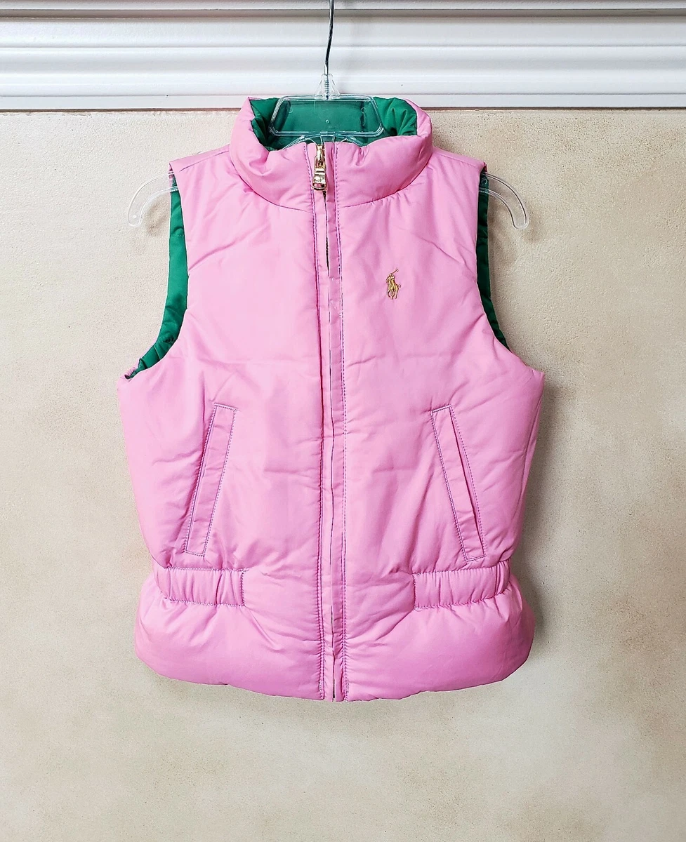 NWT POLO Ralph Lauren REVERSIBLE VEST 2in1 down parka jacket girl 4 GREEN | eBay