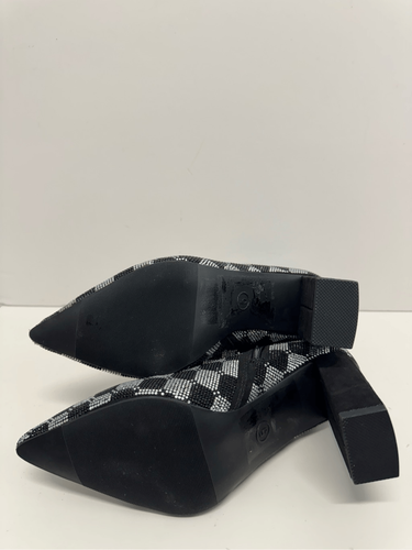 Wild Pair Boots Size 5 Checkered Pointed Toe Rhinestones High Heel Booties NEW - Picture 9 of 9