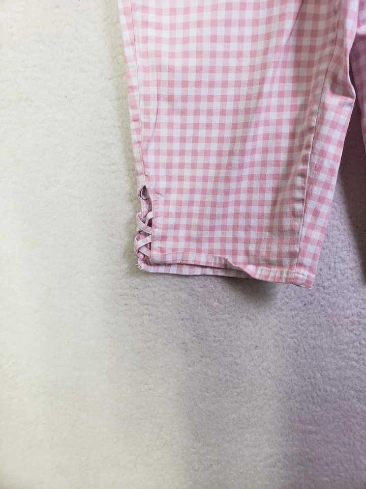 Pantalones Cortos Croft & Barrow Mujer Extra Grandes Rosa Cuadros Algodón B Tiro Alto Bermudas Foto 4 de 4