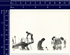 Beach Scene People Diving Board Out of Frame Bad Crop Vintage Photo Original