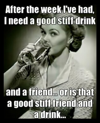 After Week I Had Need A Good Stiff Drink & Friend Refrigerator Fridge MAGNET