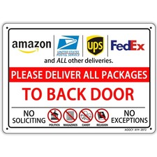 Please Deliver All Packages TO BACK DOOR, Package 7x9 8 inch, DOOR
