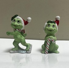 Vintage Lefton Japan Christmas Frog Figurines...