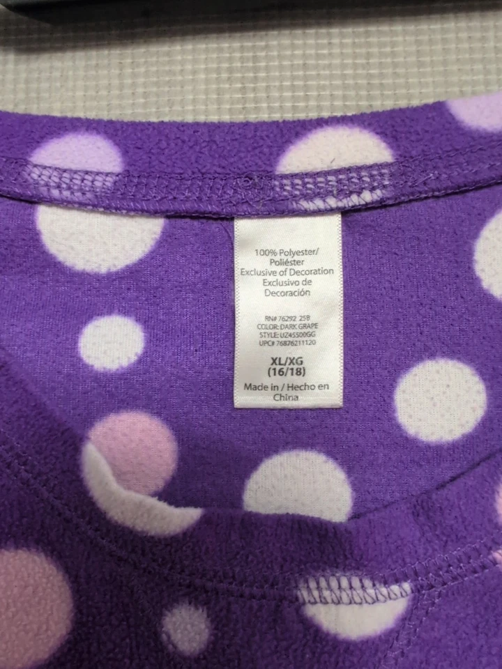 Acogedora camisa de dormir de lana suave a lunares, tallas XL (16-18) Foto 4 de 4