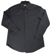 Geoffrey Beene Fitted Wrinkle Free Black Dress Shirt 16.5
