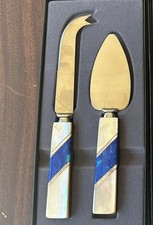 Santa Fe Stoneworks VintageServing Set Mother of Pearl / turquoise Set of 2