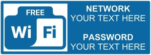 Personalised Custom Wifi Zone Free Wifi Notice Self Adhesive Vinyl Sticker