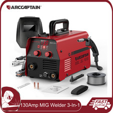 ARCCAPTAIN 130A MIG Welder 3-In-1 Welding Machine Digital Flux Core MIG/TIG/MMA