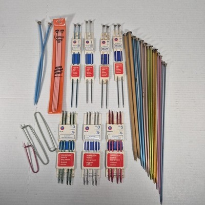 Vintage Knitting Needle Lot Aluminum Susan Bates Boye DPNs US Sizes Craft Lot