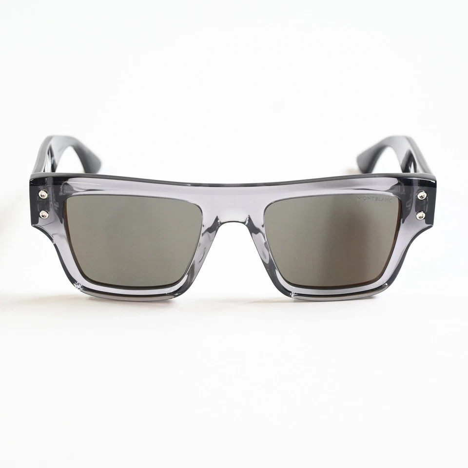 Montblanc MB0253S 003 Hombres Auténticas Gafas de Sol Gris/Marrón, 52 mm - Nuevas - Imagen 4 de 4