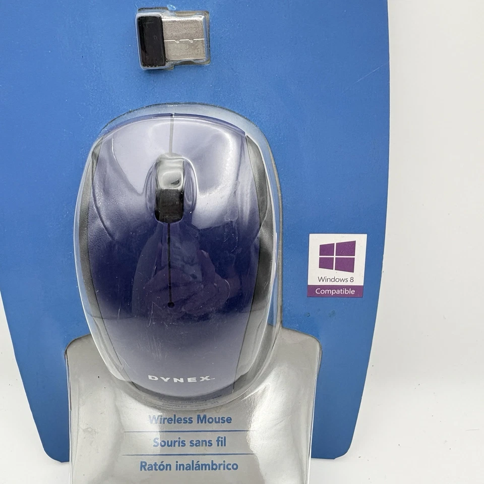 Dynex Optical Mouse DX-WRM1401 Retractable Wired BLUE New Sealed Windows 8 - Image 3 of 4
