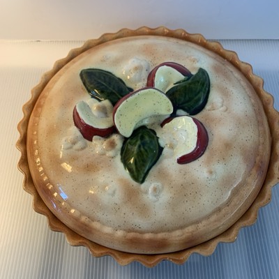 2 Piece Ceramic Pie Dish Apple Slices 12  