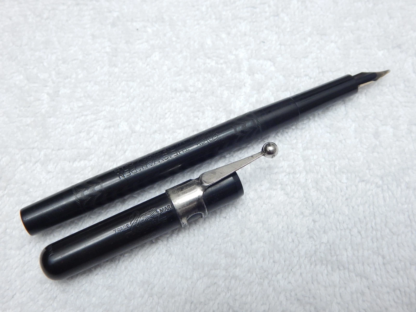 LOT# 108E. VTG MABIE TODD SWAN 1500 EYEDROPPER FOUNTAIN PEN. STUB NIB. image 7