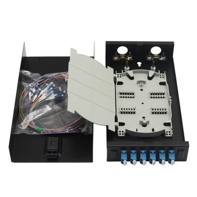 Duogalia LC-UPC 6 Duplex 12 Port Wall Mount Fiber Enclosure with Splice Tray ...