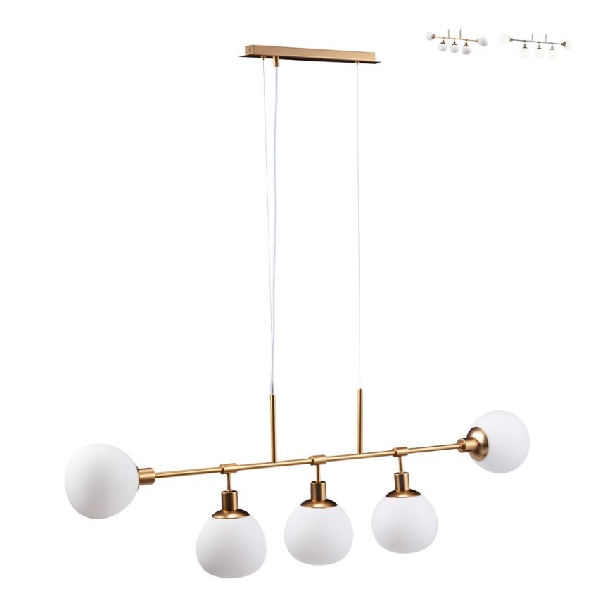 Lustre Erich Maytoni haut de gamme avec boules en verre dépoli