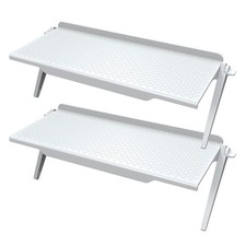 Image of No-Drill PVC Shelf for Monitor and Books - Stable Space-Saving Desktop Solution