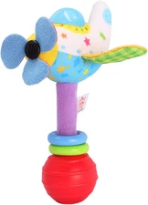 Baby Rattle Toy for Newborns, Cartoon Airplane Handbell Plush Toy, Educational I