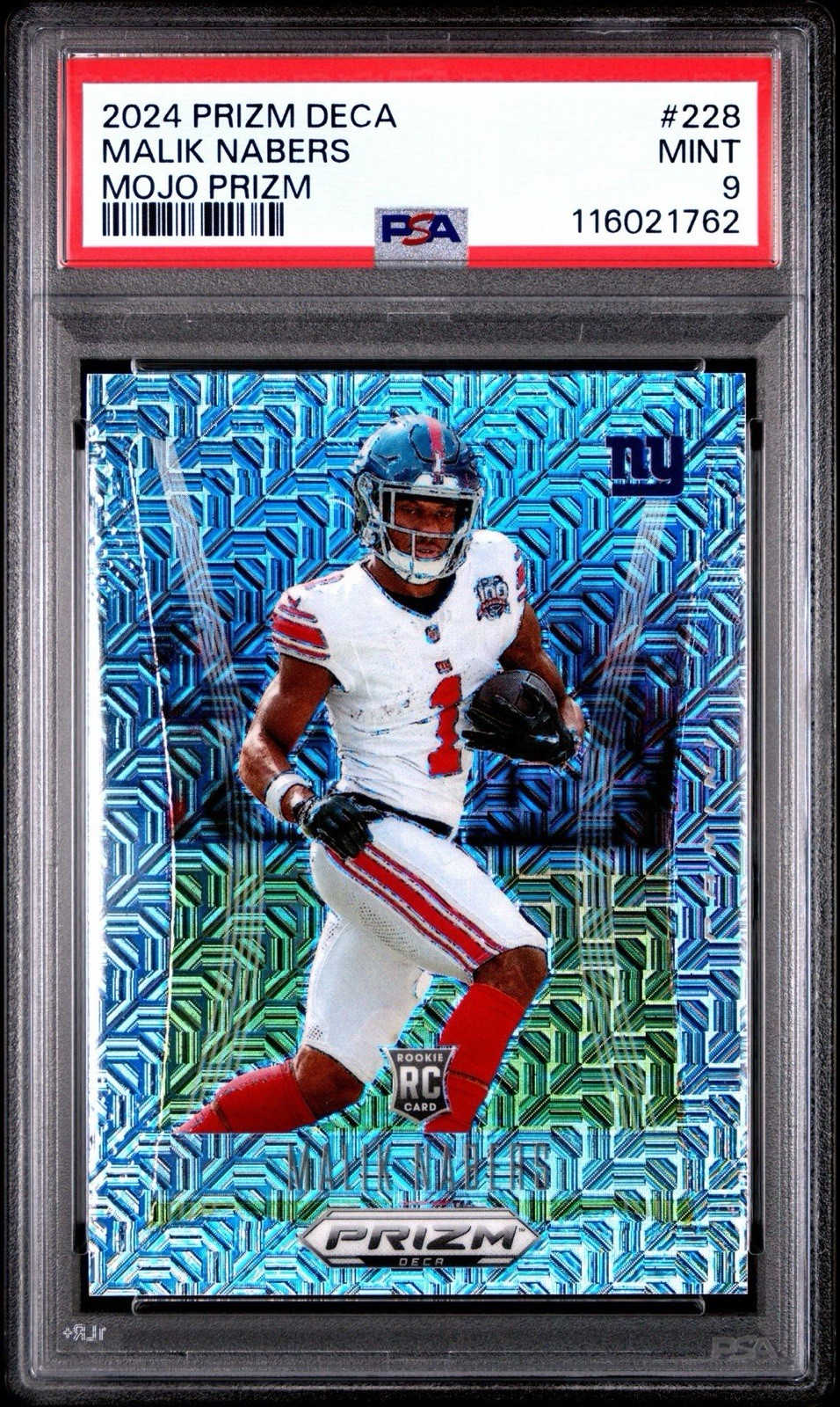 2024 Panini Prizm Deca MALIK NABERS Mojo Prizm RC /30 Giants PSA 9