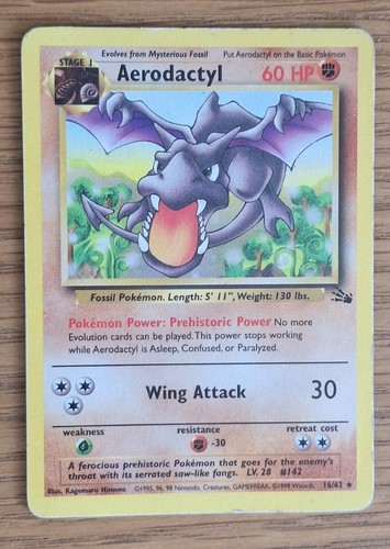 Pokémon TCG Aerodactyl 16/62 Fossil Rare Non-Holo Card