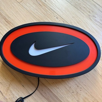 VTG 90s Authorized Nike Dealer Store Display Hanging Light Up Sign