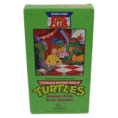 TMNT Invasion of Turtle Snatchers VHS 1990 Cartoon F.H.E. Burger King Promo