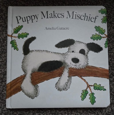 JELLYCAT Bashful 'Puppy Makes Mischief' Hb Board Picture Book Story Dog Retired