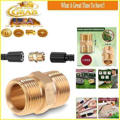 #ad M22 14mm Brass Pressure Washer Hose Connector 4500 PSI Quick Connect $15.95