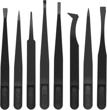 8 PCS Precision Plastic Tweezers, 4.7 Inch Length Precision Anti-Static Tweezers