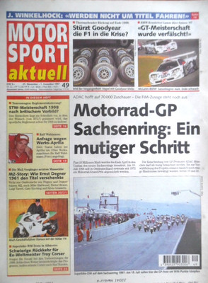 MOTOR SPORT aktuell 49- 1997 Motorrad-WM Sachsenring Degner Formel 1 Rallye-WM