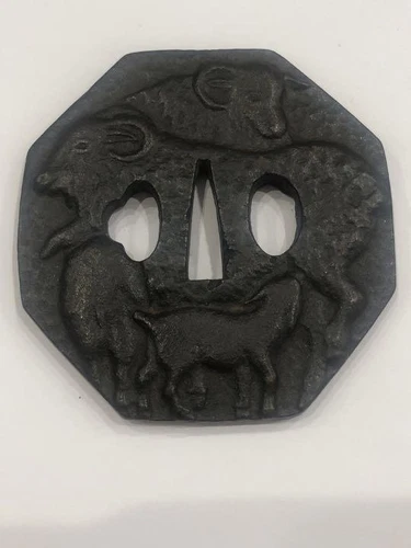 Japanese Tsuba Sword Guard Katana ornaments Antique Samurai Edo From Japan #352 - Picture 2 of 10