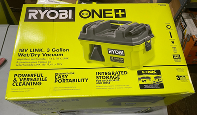 #ad Ryobi 18V ONE Link 3 Gallon Wet Dry Shop Vacuum Bare Tool WATER DAMAGED BOX $127.99