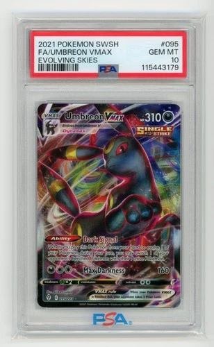 2021 Pokemon SWSH Evolving Skies Umbreon VMAX Card 95/203 PSA 10