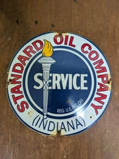 11 3/4" Standard Oil Sign Advertising Porcelain Heavy Sign