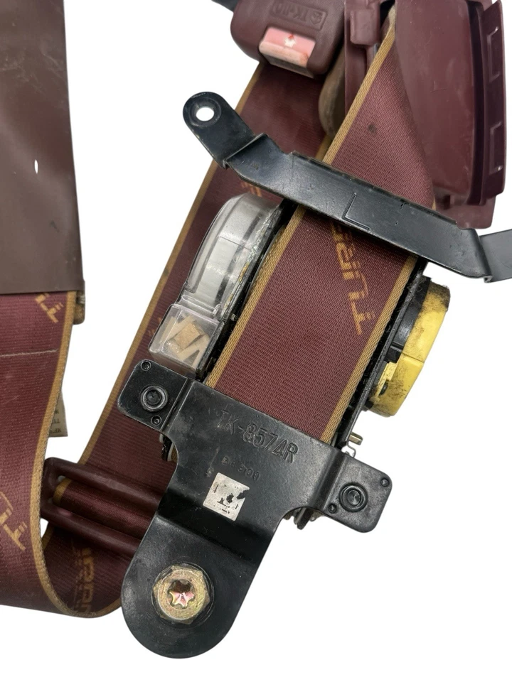 Cinturones de seguridad 83-89 Mitsubishi Starion Turbo Logo OEM granate lado del pasajero del conductor Foto 3 de 4