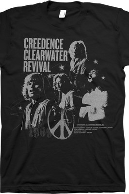 Creedence Clearwater Revival Bad Moon Rising basic black Rare T shirt NH586