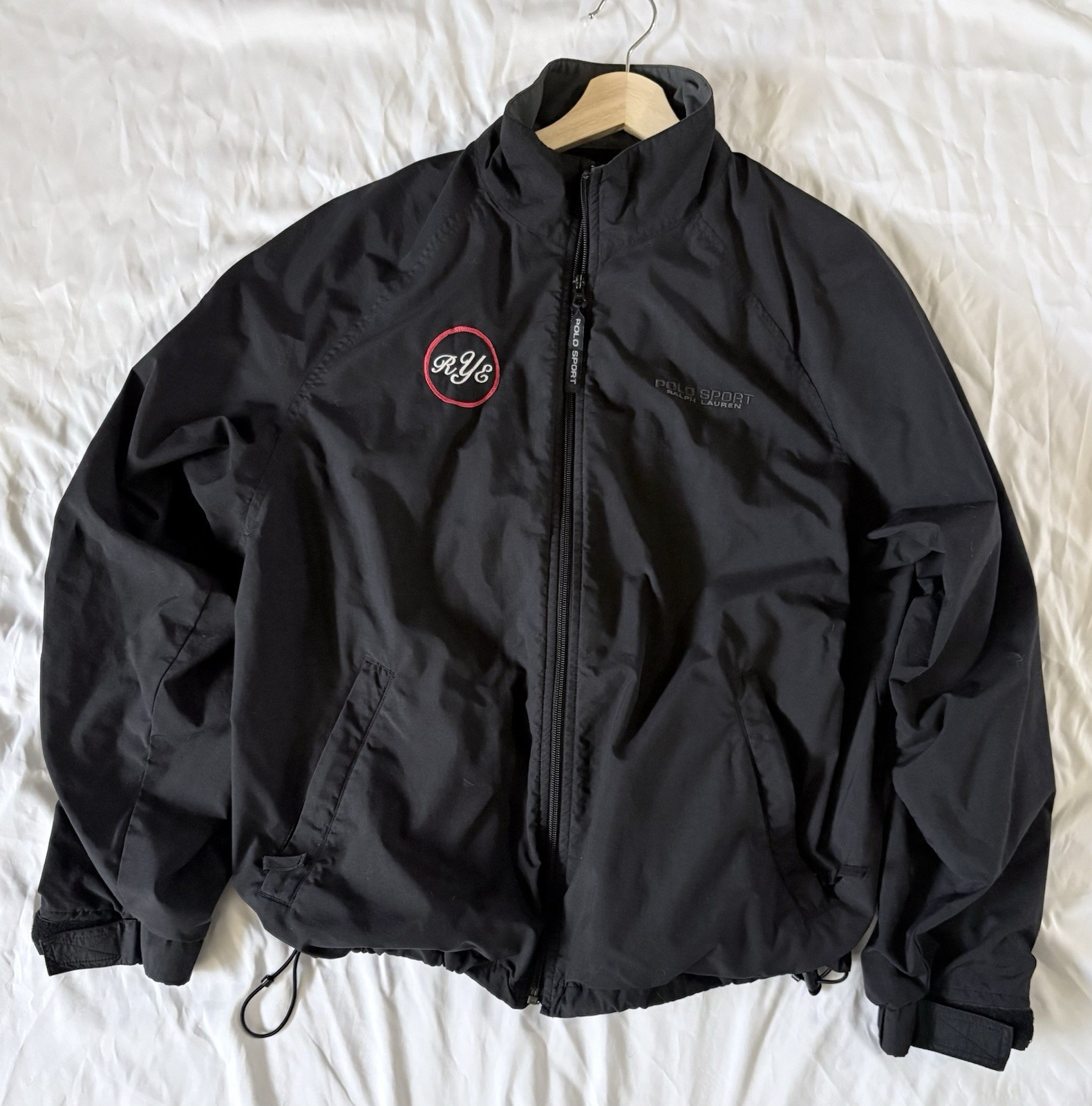 Vintage 90s POLO SPORT Ralph Lauren Black Lined Jacket Mens Medium