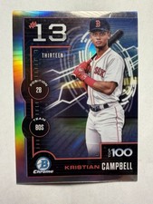 2025 Bowman Kristian Campbell #BTP-13 Bowman Top 100 Refractor Insert | Red Sox