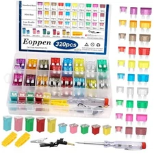 320Pcs Car Fuses Assortment Kit with Fuse Puller and 320Pcs - 5 Style Fuses